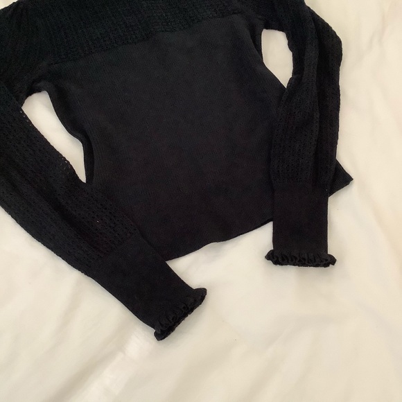 🖤La Vie Pointelle Wool & Cotton Turtleneck Sweater - Picture 7 of 13